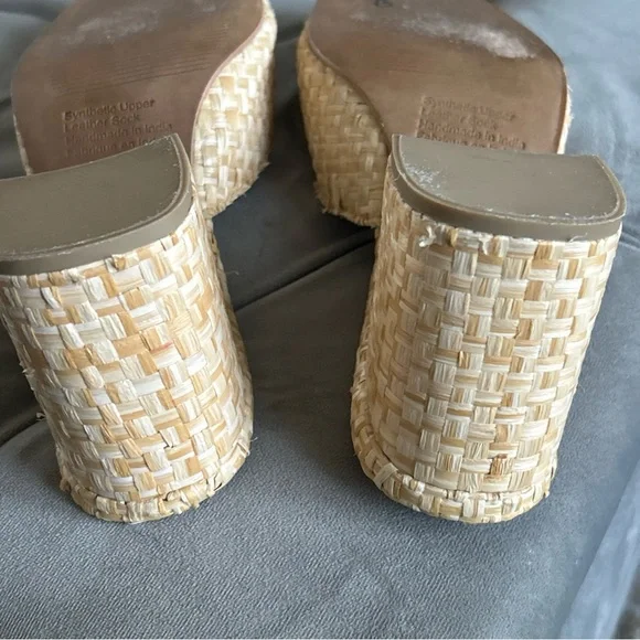 Jeffrey Campbell Melange Womens Woven Raffia Block Heel Sandal Mule Slide 8 - Picture 7 of 12